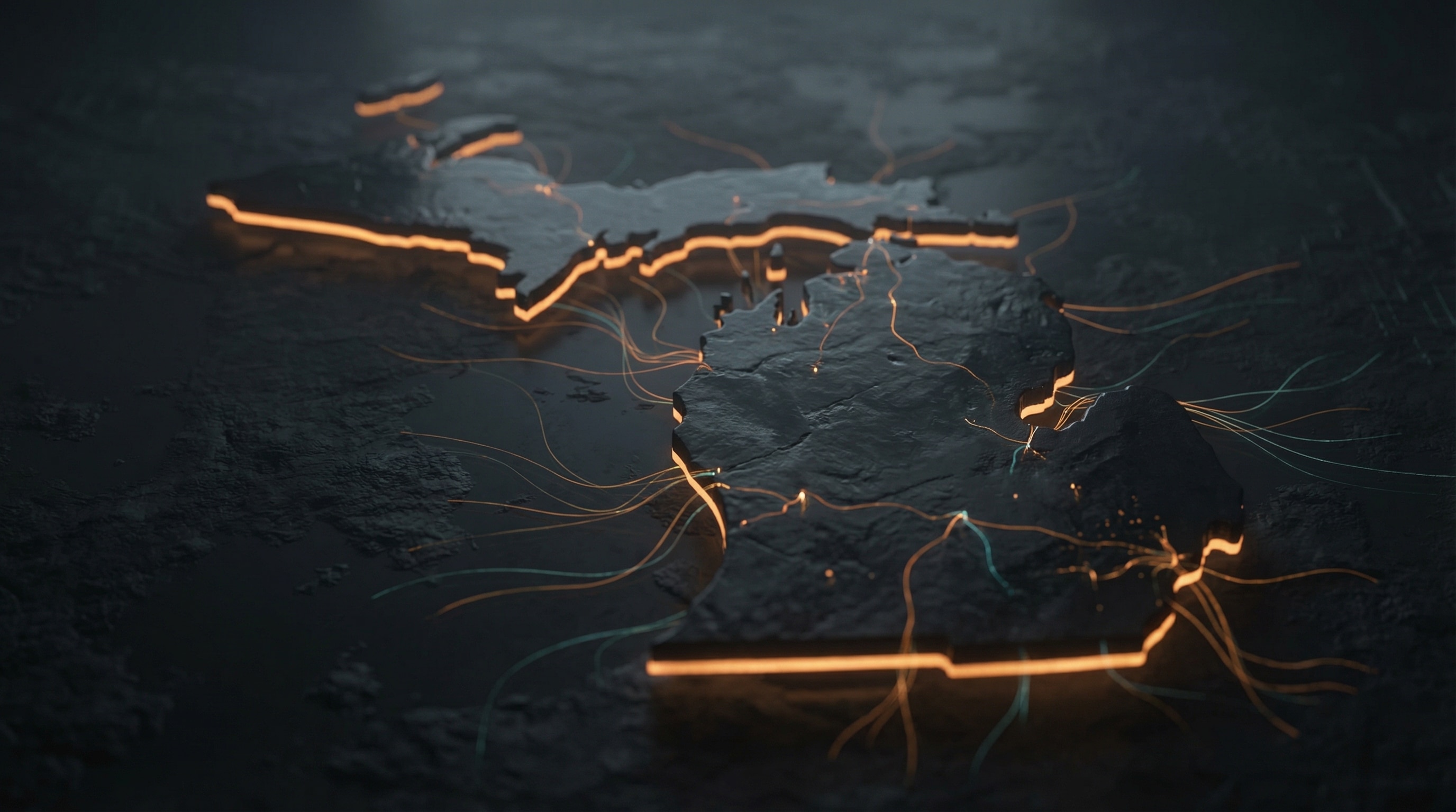 Stylized glowing map of Michigan with illuminated connection lines across cities, symbolizing Cote’s Code’s local expertise in Grand Rapids, Detroit, Ada, and surrounding Michigan markets, highlighting regional strategy, community trust, and Midwest buyer behavior.