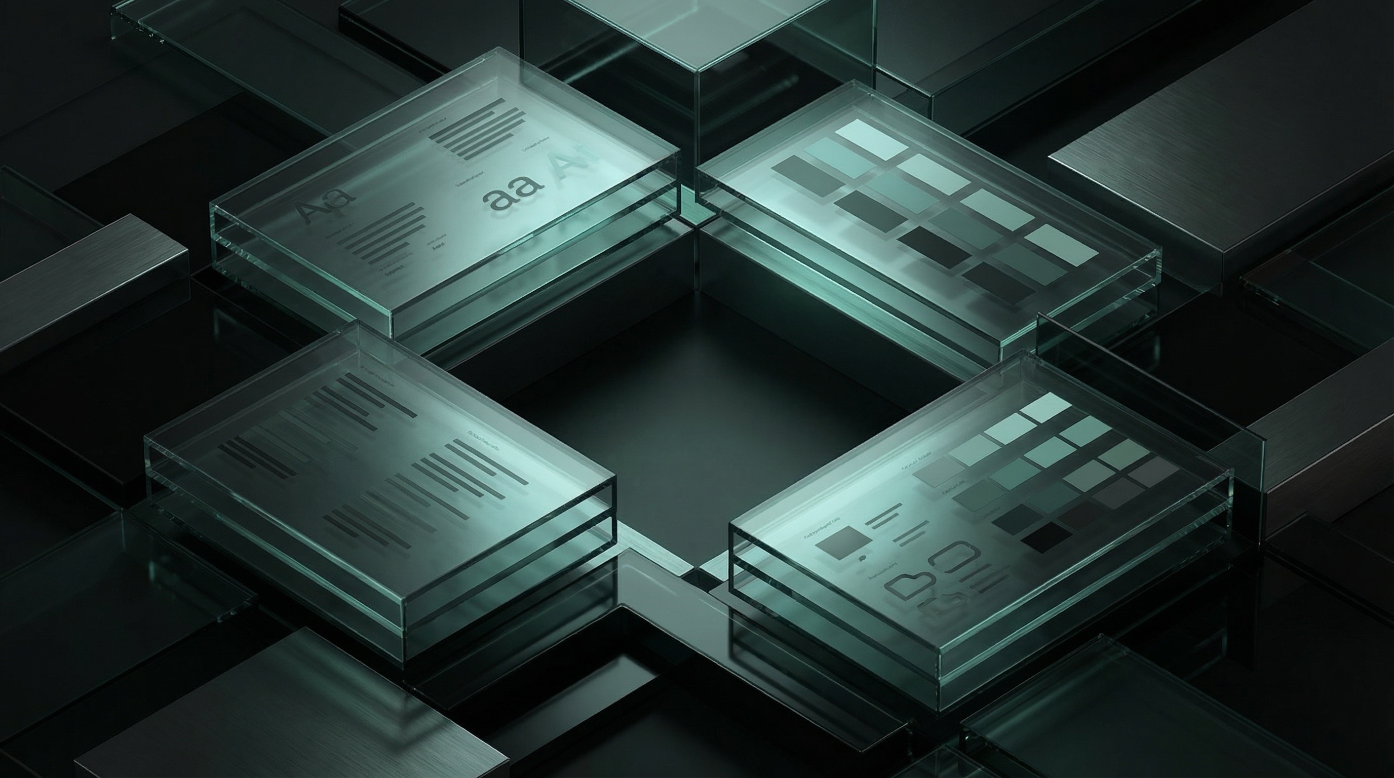 Futuristic brand system interface representing Cotes Code building strong brand identity and market differentiation for businesses in Grand Rapids, Ada, and surrounding West Michigan